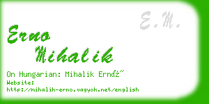 erno mihalik business card